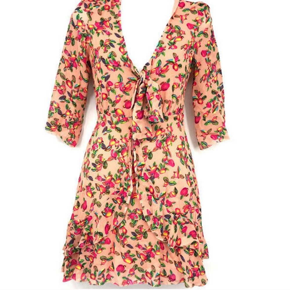 Farm Rio NWT Cashew Front Tie Mini Dress XS